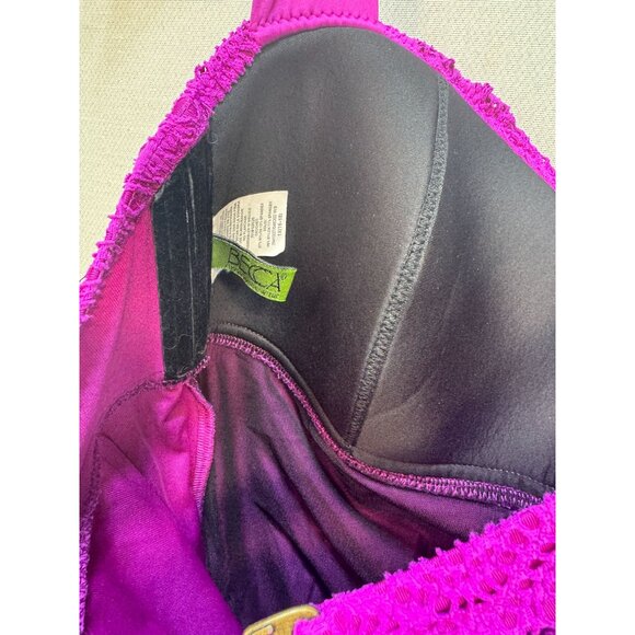 BECCA By Rebecca Virtue Halter One Piece Swimsuit Plus Size 1X Purple Chic Beach - Picture 10 of 12